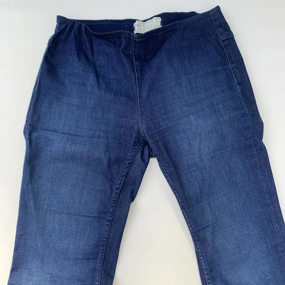 Free People Flare Jeans Blue Pull On Stretch Jeans Sz 27 Or Small - Picture 2 of 7